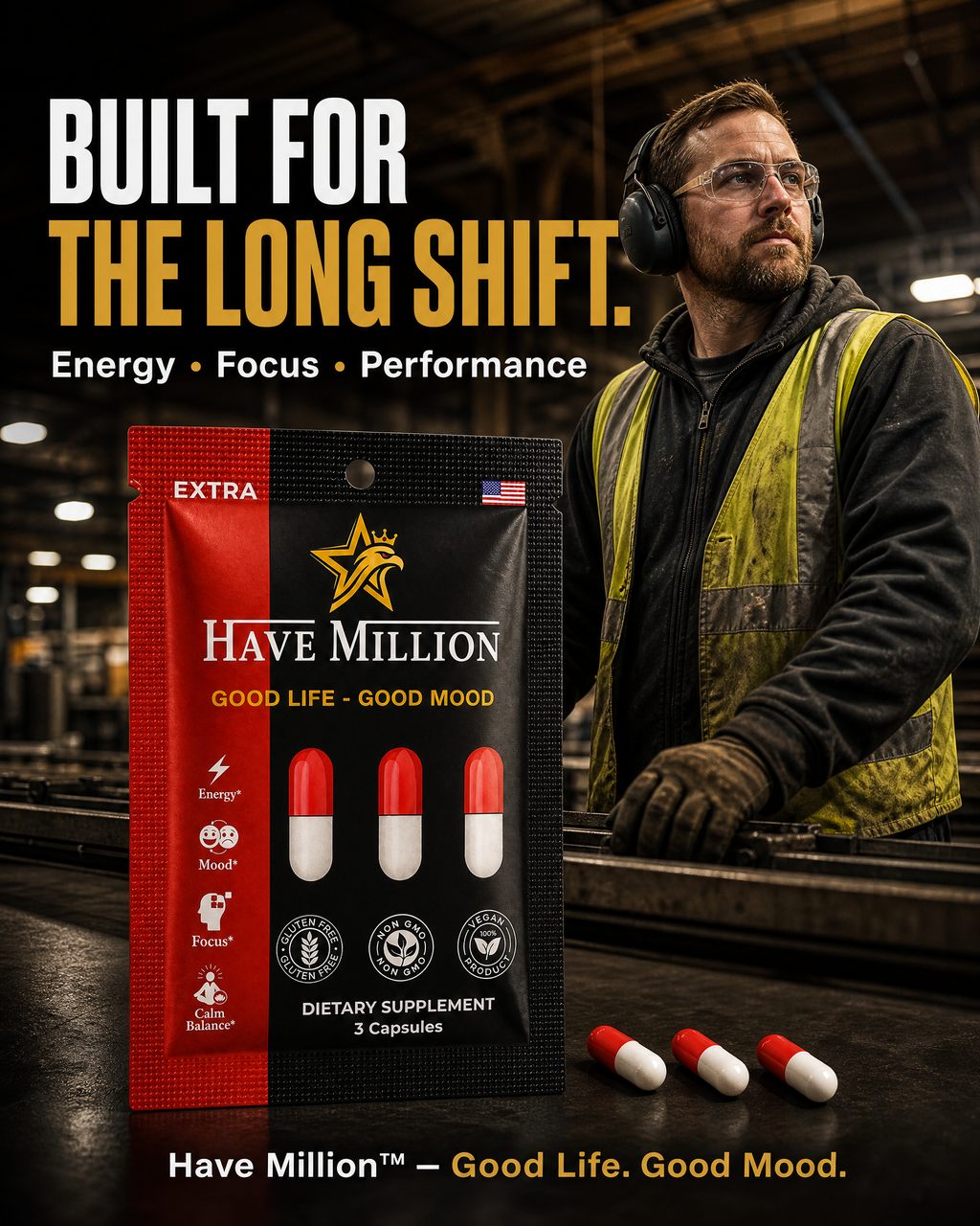 Have Million™ Advanced Performance
20-Day Supply | 3 Capsules Daily