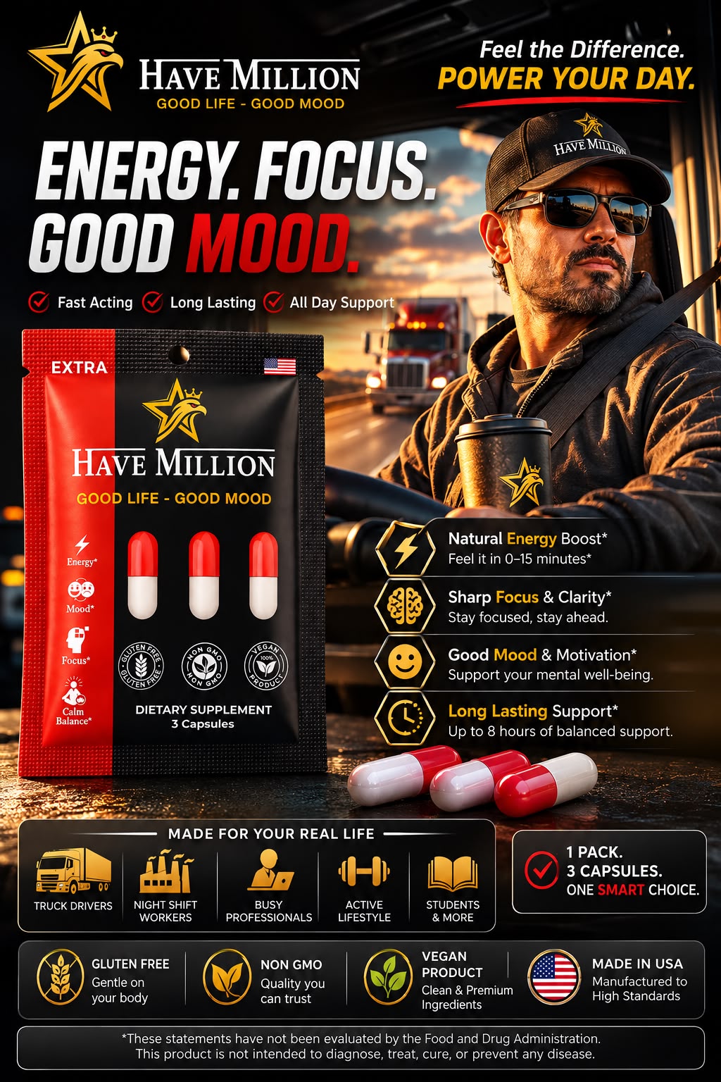 Have Million™ Advanced Performance
Suministro para 20 días | 3 Cápsulas al día
